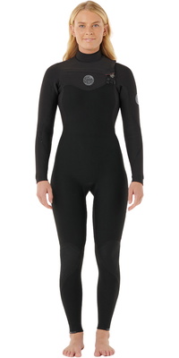 2026 Rip Curl Womens Flashbomb 4/3mm Chest Zip Wetsuit 16IWFS - Black